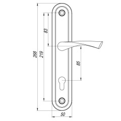 Ручка на планке P90 8504 CRONA CP