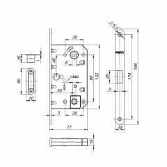 Защелка врезная магнитная ML96WC-50 WH (белый)