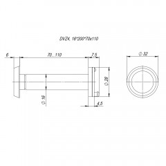 VIEWER 4 DVZ_LUX, 16/200/70x110 (оптика пластик-LUX) CP Хром