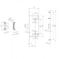 Защелка врезная MAGNET M96WC-50 BL-24 черный (new plate)