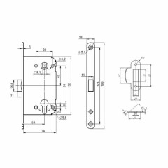 Корпус замка PL85-50 CP (хром)