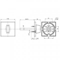 Ручка поворотная BKW8x75 RL (хром) CP-8