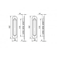 Ручки для раздвижных дверей PUNTO Soft LINE SL-010 SN