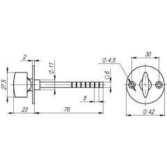 Ручка поворотная SB-30/6-CP-8 (хром)