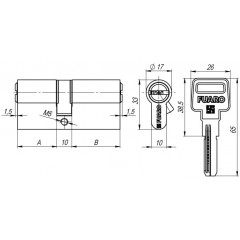 Цилиндровый механизм R600/90 mm-BL (50+10+30) CP хром 5 кл. БЛИСТЕР