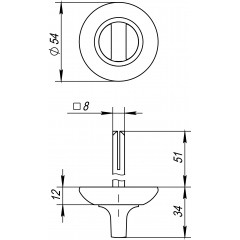 Ручка поворотная BKW8 RM-CP-8