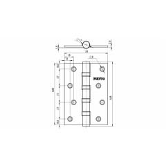 Петля универсальная 4B 100*70*2.5 AC (медь)