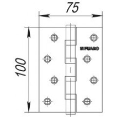 Петля универсальная 4BB/BL 100x75x2,5 SN (мат. никель) БЛИСТЕР