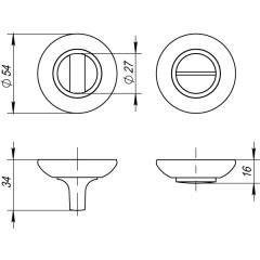 Ручка поворотная BK6 RM SG/GP-4