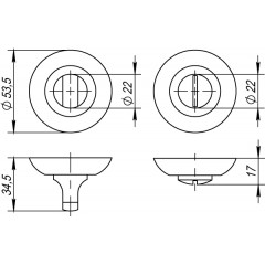 Ручка поворотная BK6 TL SG/GP-4 матовое золото/золото