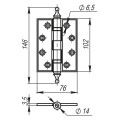 Петля Armadillo (Армадилло) универсальная Castillo CL 500-A4 102x76x3,5 ABL-18 Темная медь