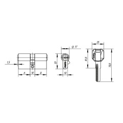 Цилиндровый механизм Z400/80 mm (35+10+35) CP хром 5 кл.