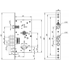 Корпус врезного замка c защёлкой V25/C-60.85.3R16