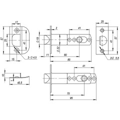 Ручка защелка 6010 SN-P (без фик.) мат. никель