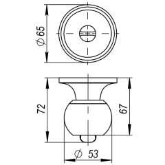 Ручка защелка 6082 PB-B (фик.) золото