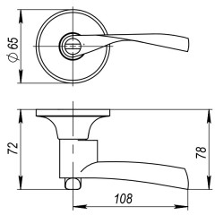 Ручка защелка 6010 PB-E (кл./фик.) золото