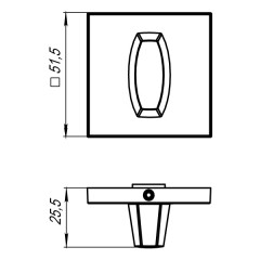 Ручка поворотная WC-BOLT BK6 USS CP-8 Хром