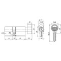 Цилиндровый механизм Fuaro (Фуаро) с вертушкой 100 ZM 90 mm (40+10+40) CP хром 5 кл.