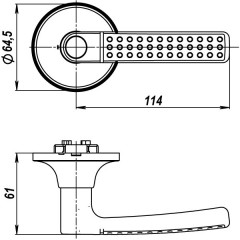 Ручка защелка 6026 CP-B (фик.) хром