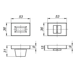 Ручка поворотная WC-BOLT BK6 UCS BL-26 Черный