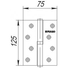 Петля съемная 413/BL-5 125x75x2,5 PN left (перл. никель) левая БЛИСТЕР