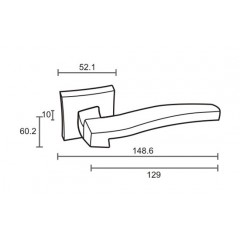 Дверная ручка на розетке ORO&ORO Ergonomic "926-13", никель матовый