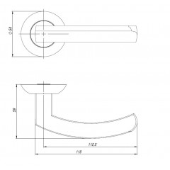 Дверная ручка на розетке Ajax (Аякс) SIGMA JR CP-8 хром 140мм