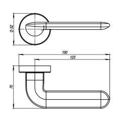 Дверная ручка на розетке Armadillo (Армадилло) EXCALIBUR URB4 OB-13 Античная бронза