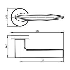 Дверная ручка на розетке Armadillo (Армадилло) SQUID URB9 BL-26 Черный