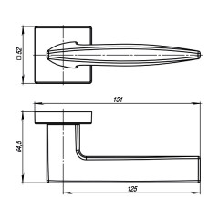 Дверная ручка на розетке Armadillo (Армадилло) SQUID USQ9 SN-3 Мат никель