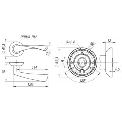 Дверная ручка на розетке Fuaro (Фуаро) PRIMA RM SN/CP-3