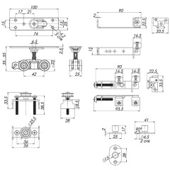 Базовый комплект Armadillo (Армадилло) для синхронного открывания дверей Comfort - PRO SET 4 /synchron/ 80 (CFA171A)