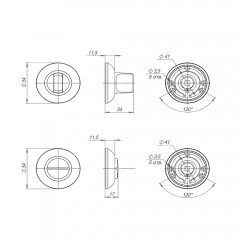 Ручка поворотная BK6.R.JR54 (BK6 JR) BL-24 черный