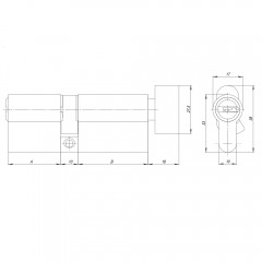 Цилиндровый механизм (AZ202/60) AZ2002Knob60 (25+10+25) CP хром