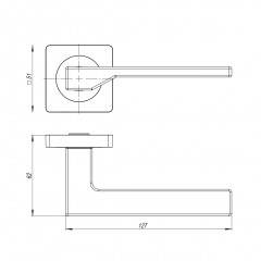 Ручка раздельная K.JK51.LEVEL (LEVEL JK) SSC-16 сатинированный хром