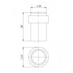 Упор дверной напольный STOPPER/M.14 INOX (нерж. сталь)