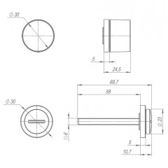 Ручка поворотная BK6.R.ART30 BL-26 черный