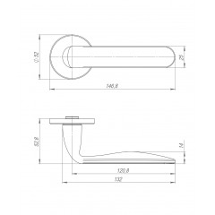 Ручка раздельная R.ARC.R52.EXTRA CP-8 хром