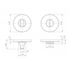 Ручка поворотная BK6.R.ARC.R52 CP-8 хром