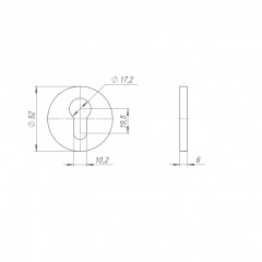 Накладка под цилиндр ET.R.ARC.R52 BL-24 черный