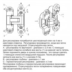 INVISIO Скрытая петля F40.51 ХРОМ МАТОВЫЙ