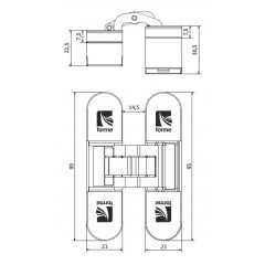 INVISIO Скрытая петля F40.50 ПОЛИРОВАННЫЙ ХРОМ