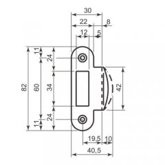 AGB B010001334 Ответная планка к механизму совм. матовый хром с п/кр отб 8мм