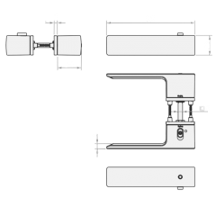 Ручка Tupai Big Line 4084 5 REP-96 (с блокировкой) левая хром матовый R WC (полотно 38-45 мм)